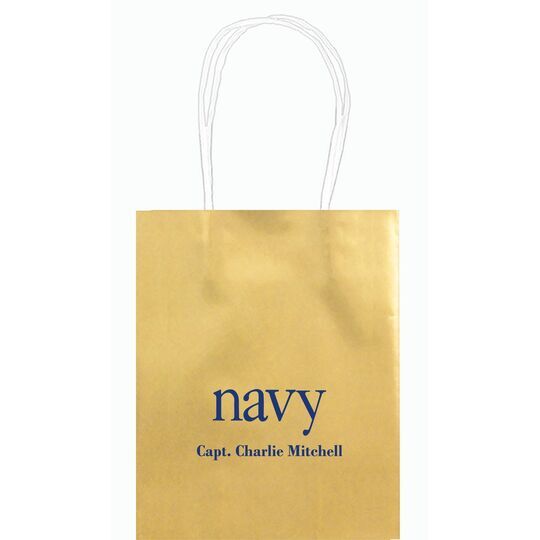 Big Word Navy Mini Twisted Handled Bags